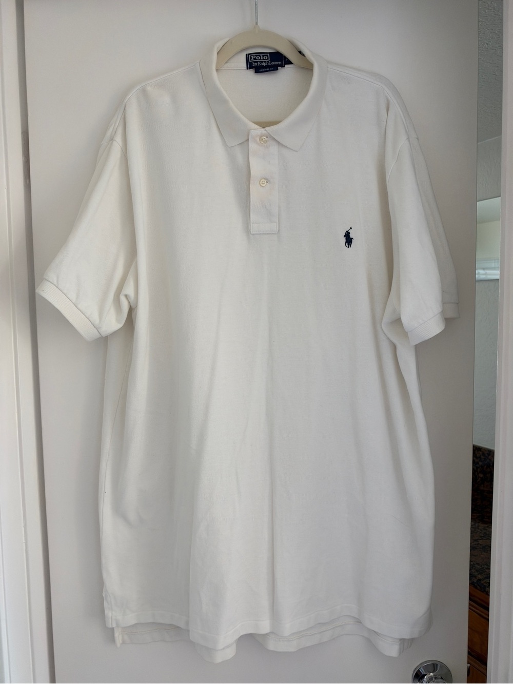 Ralph Lauren White Polo Shirt with Navy Pony